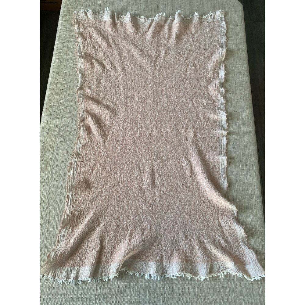 Louis Vuitton Light Pink Silk Wool Scarf Italy Unisex Vintage